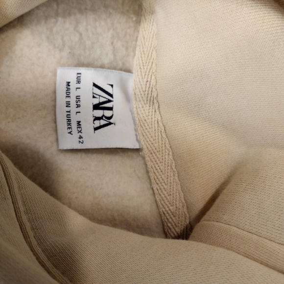 Zara Men's Pullover Ivory Cream Large Hoodie - Picture 10 of 15